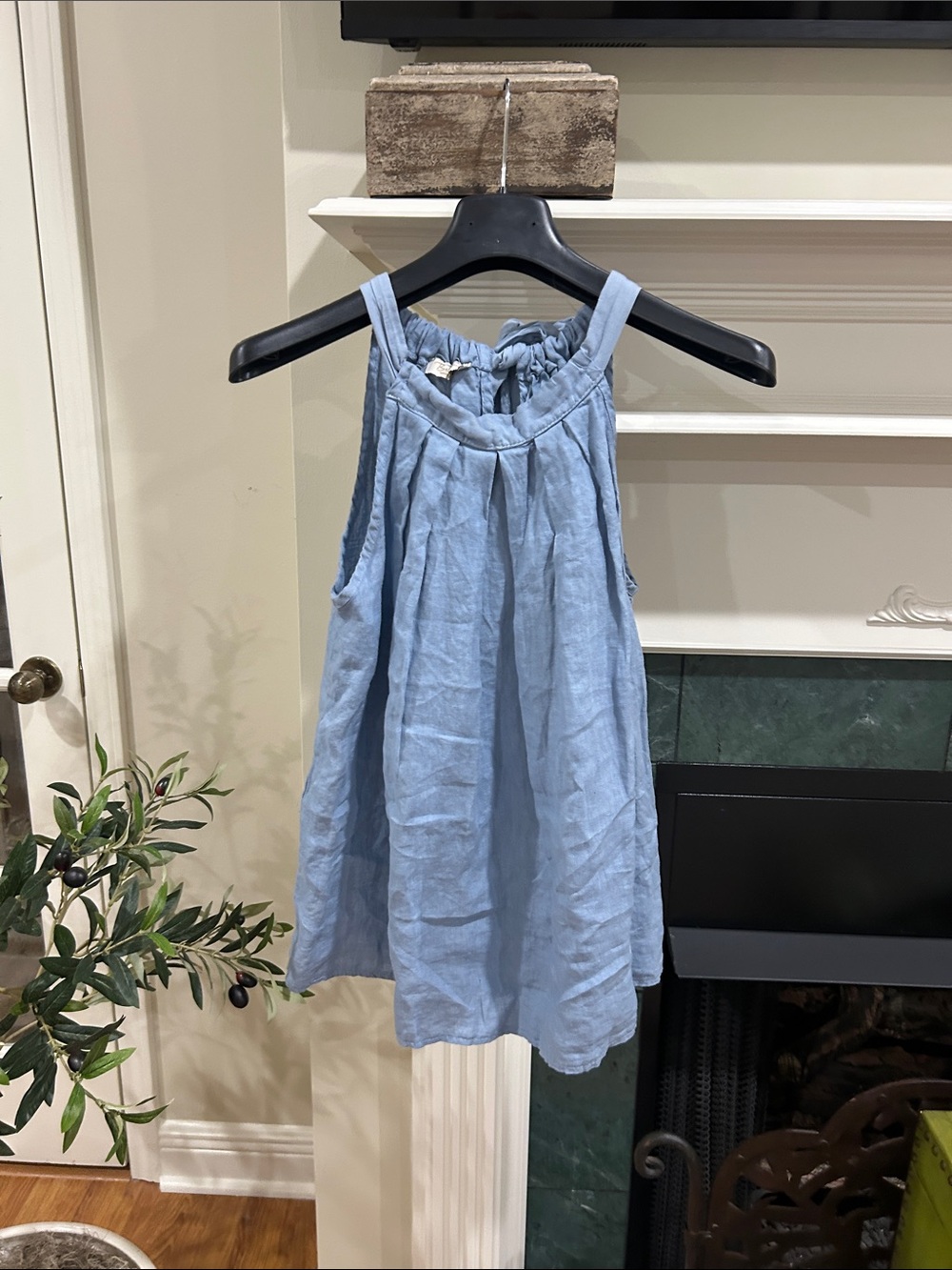 Bardot Light Blue Linen Halter Camisole